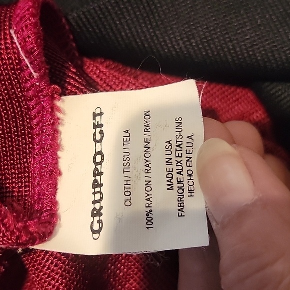 Vintage GRUPPO GFT Emanuel Ungaro Knit Sleeveless Top Burgundy w/Black, Size M - Picture 6 of 6